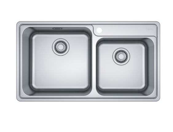 瑞士 FRANKE BELL BCX620-42-35 不鏽鋼大小雙膽平邊檯面廚盆 860x480x200mm