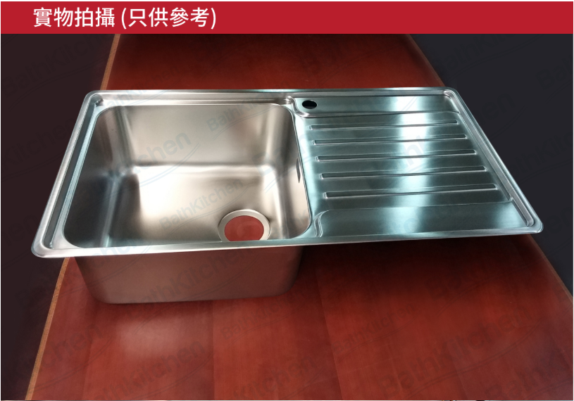 瑞士 FRANKE BELL BCX611-86-RHD 不鏽鋼單膽右翼平邊檯面廚盆 860x480x200mm