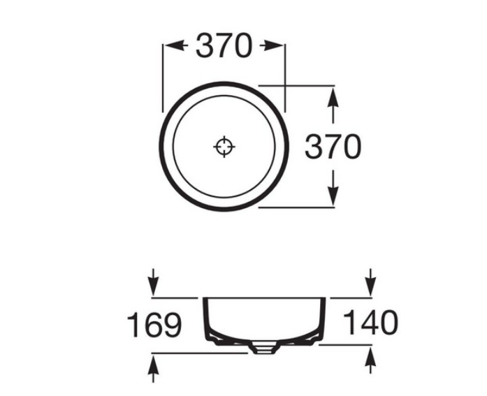 西班牙 ROCA Inspira ROUND A327523000 檯上面盆 370x370x140mm 白色 歐洲製造
