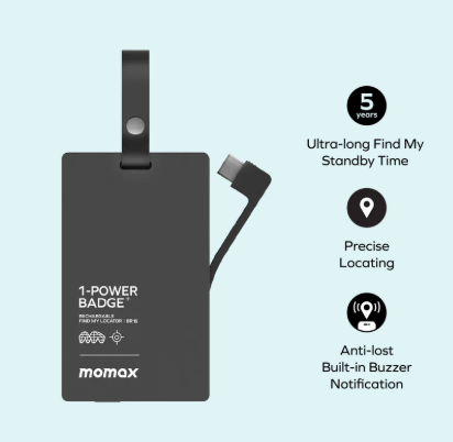 Momax 1-Power Badge+ 流動電源 FIND MY 全球定位器 BR16