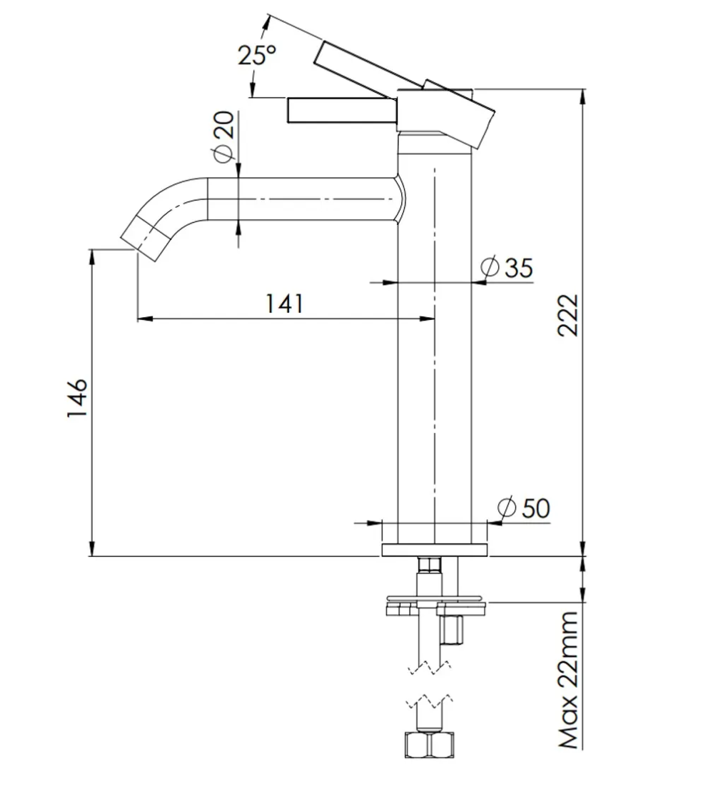 Remer MC12A Metrica 中身面盆龍頭 鍍鉻色