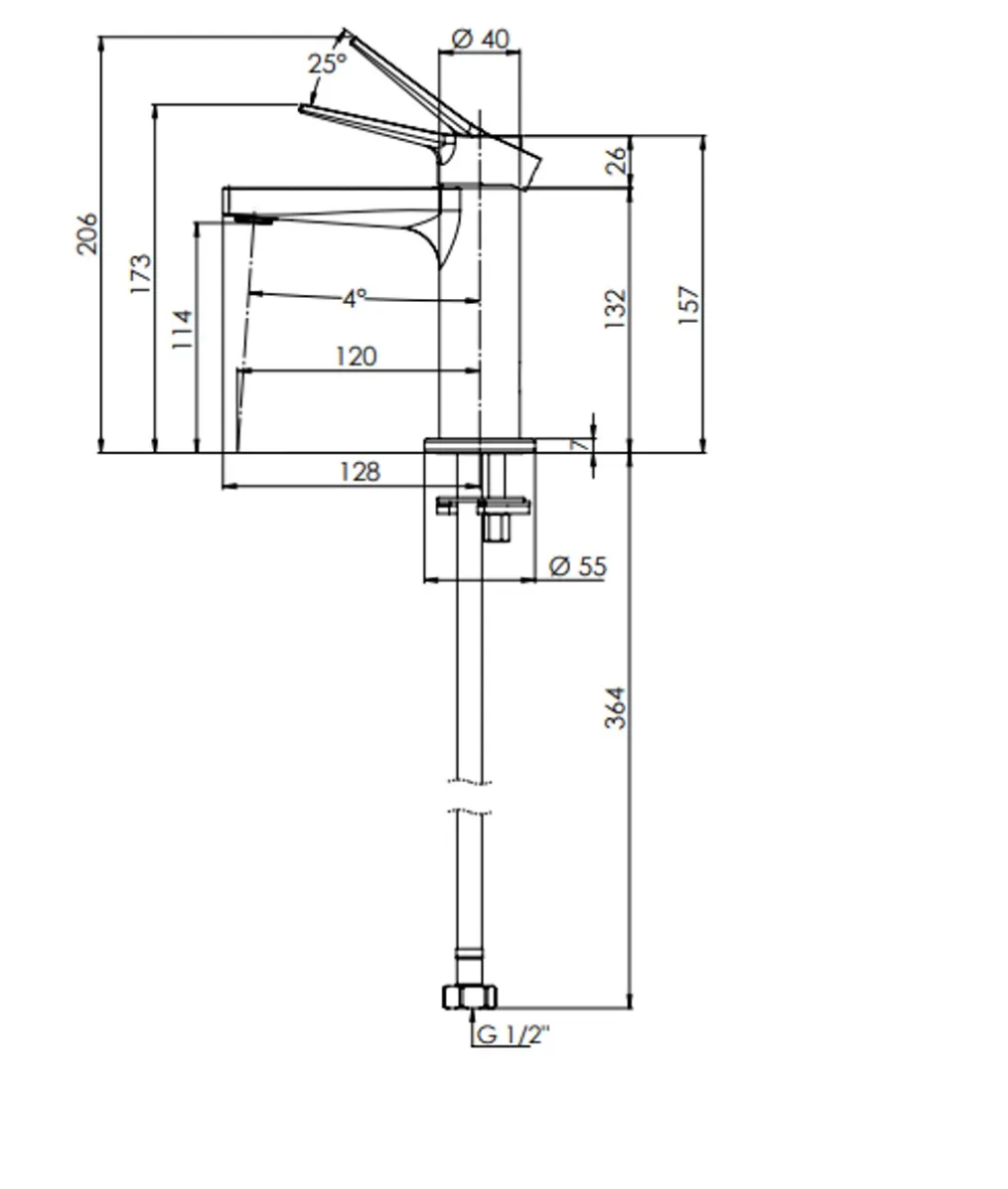 Remer SL12 Slash 面盆龍頭 鍍鉻色