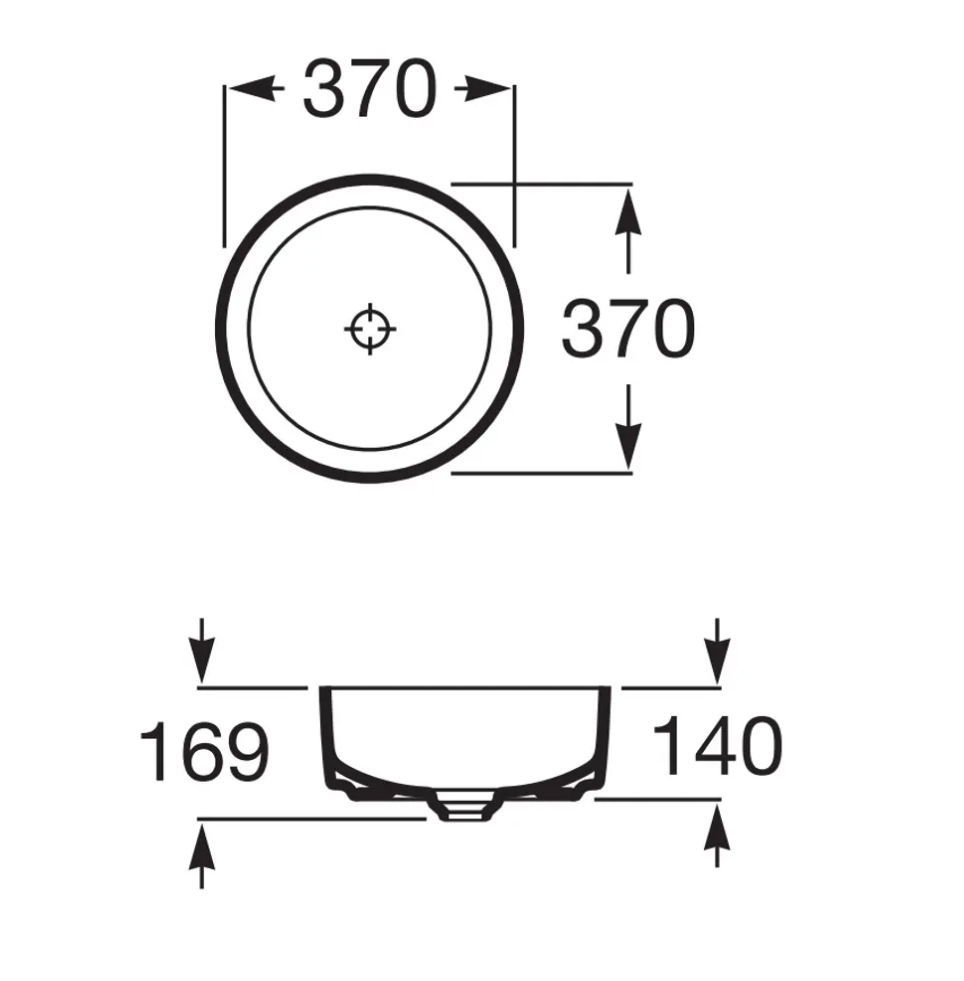 Roca A327523640 Inspira ROUND 檯上盆 370x370x140mm 瑪瑙色