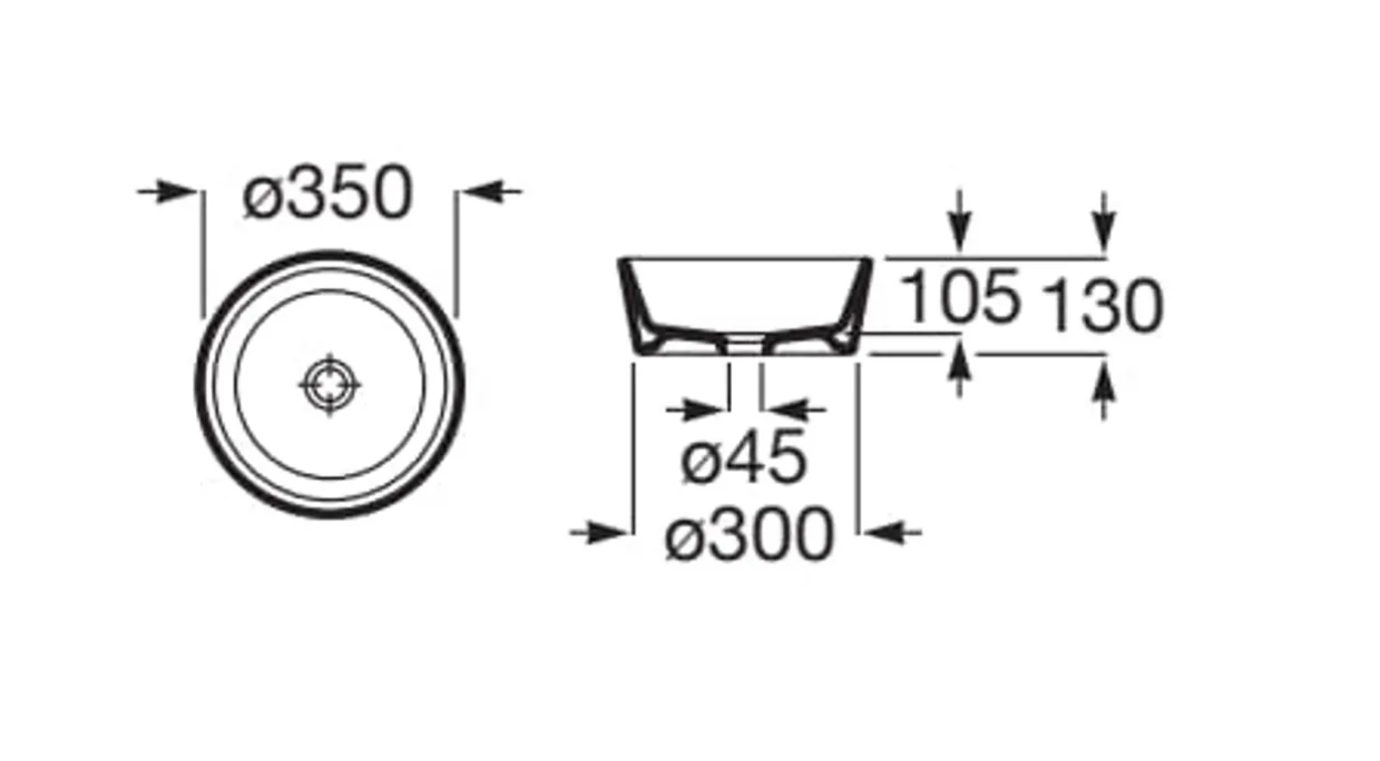 Roca A327B15000 Optica 檯上盆 350x130mm 白色