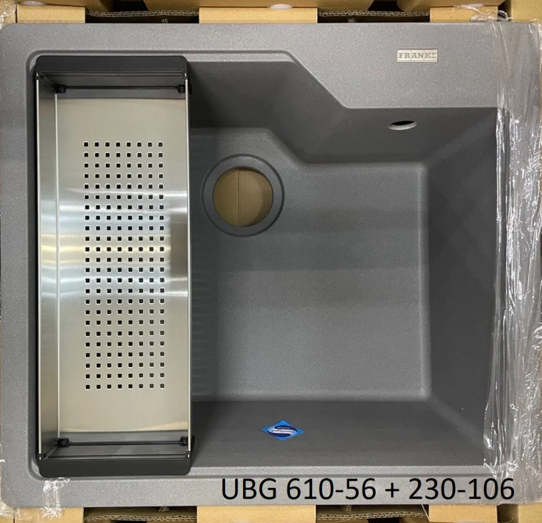 Franke UBG 610-56 (114.0551.406) Urban 花崗岩 檯面 單星盆 560x500mm 岩灰色