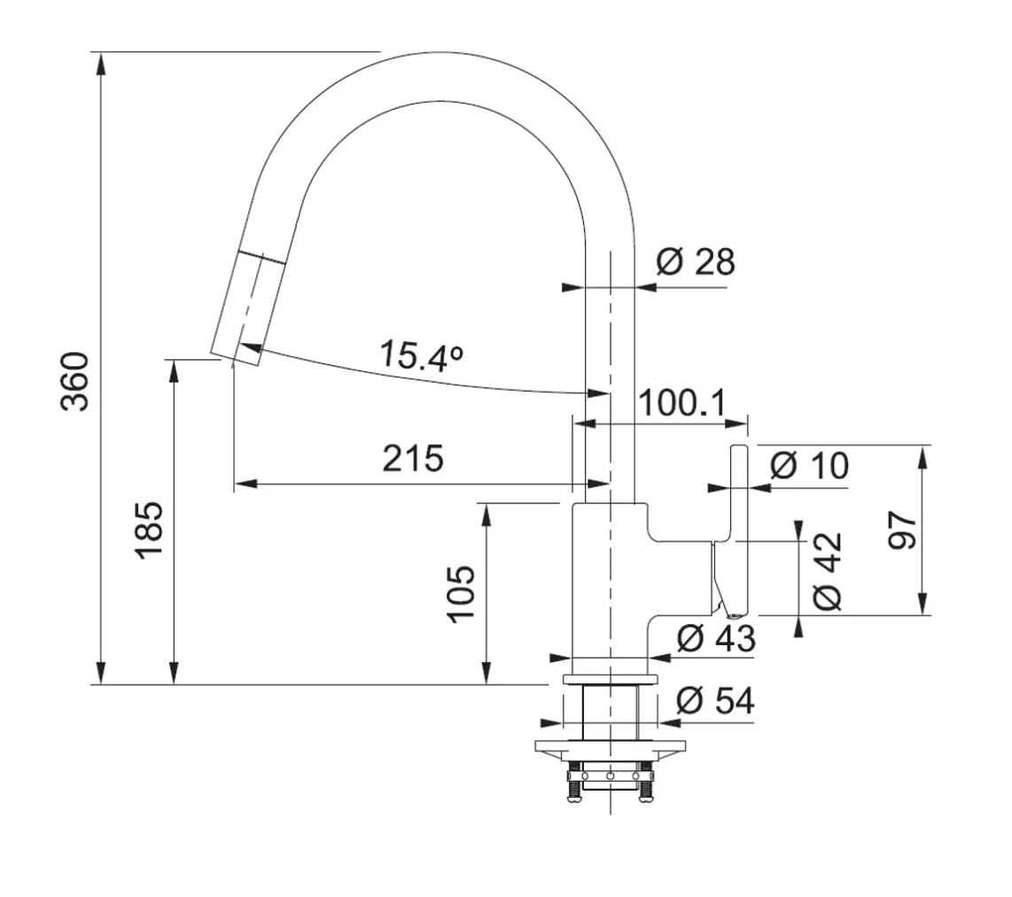 Franke CT 933G (115.0639.999) Lina 可拉出星盆龍頭 瑪瑙黑