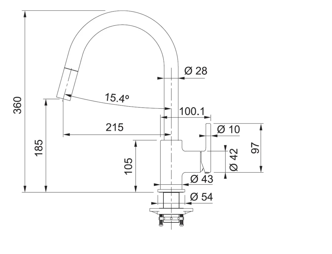 Franke CT 933C (115.0635.337) Lina 可拉出星盆龍頭 鍍鉻色