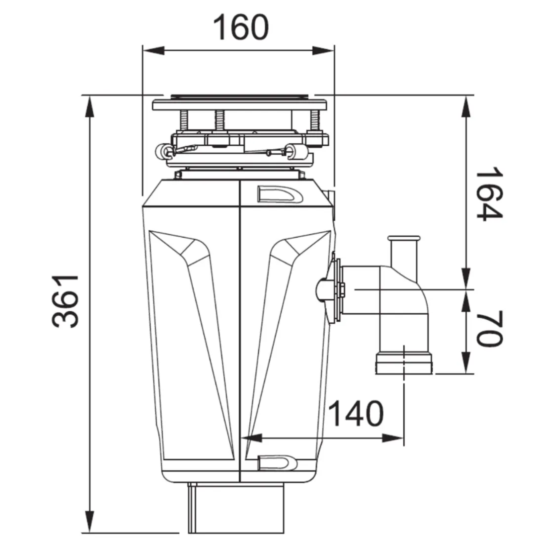 Franke SLIM50 (134.0715.439) Elite Slimline 下水式廚餘機