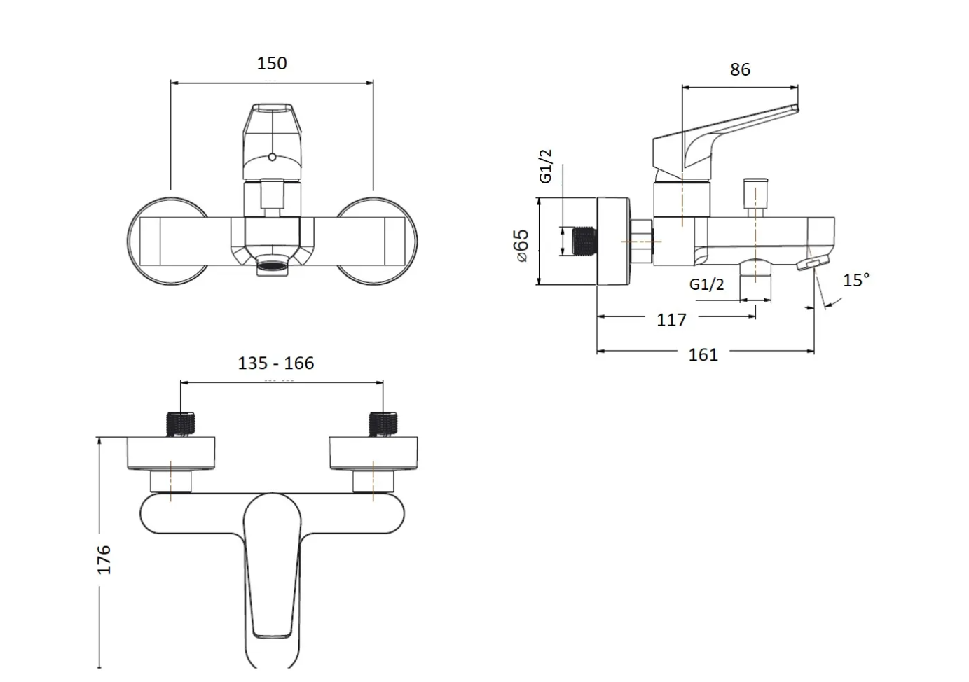 Roca Vela 龍頭套裝 E3: 1+3+5(a+b+c) 5A321EC0N+5A021EC0N+5B5450C0N+5BG113C0N+5B2515C0N 鍍鉻色