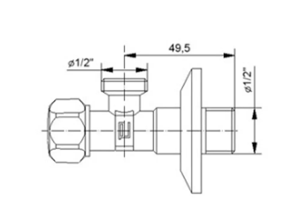 Anco 411012I 1/2" x 1/2" 曲尺掣