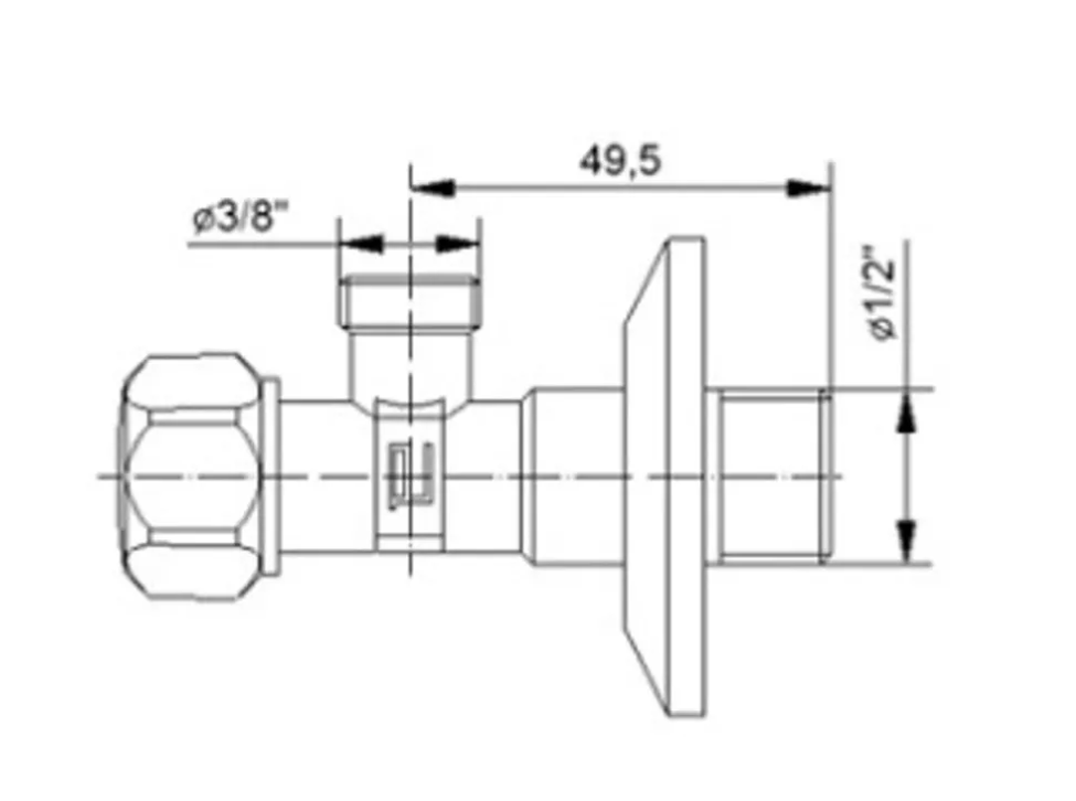 Anco 413012I 1/2" x 3/8" 曲尺掣