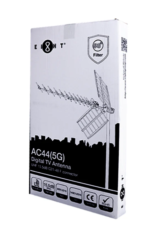 EIGHT AC44(5G) 數碼魚骨天線 UHF 頻道 15.5dB