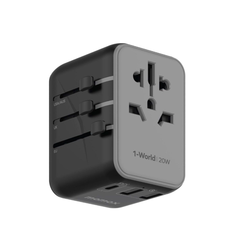 Momax 1-World 20W 3-插口+AC 旅行充電插座 (UA11UKD)