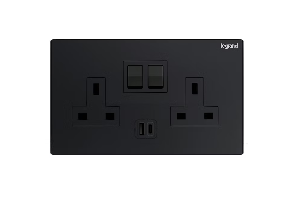 Legrand Galion逸景 兩位13A蘇面帶開關連USB(A+C)