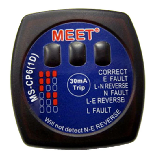 200-250VAC Socket Tester with RCD Test插座測試儀/測試器 -MEET-MS-CP6 (1D)