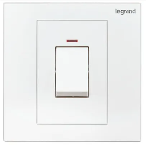 Legrand Galion逸景 白 單位45A雙極開關掣帶LED燈