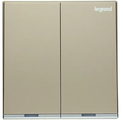 Legrand Galion逸景 香檳金 兩位20A雙極開關帶LED燈