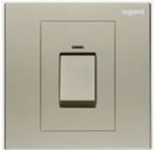 Legrand Galion逸景 香檳金 單位45A雙極開關帶LED燈