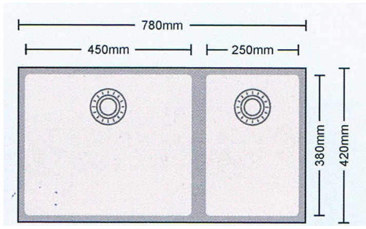 Idecor 不銹鋼平邊星盆 (U3148) 420mm x 780mm