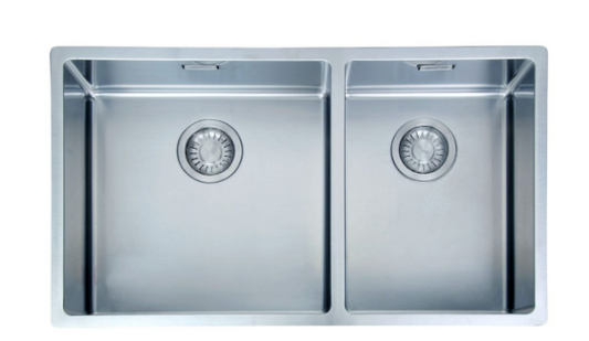 瑞士 FRANKE BOX BXX220-74-SBR 不鏽鋼大小雙膽平邊廚盆 780x450x200mm (檯面/底/平頂)