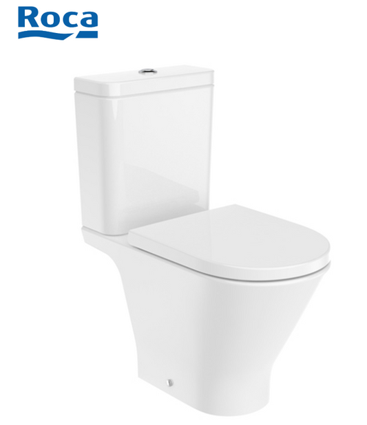 西班牙 ROCA Gap Round Rimless 相連式自由咀座廁 連緩降廁板 白色 歐洲製造