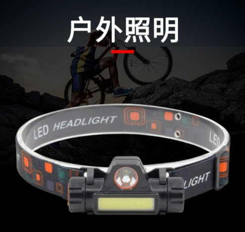 迷你COB LED頭燈電筒USB可充電內置18650手電筒露營遠足夜釣燈 Head Light