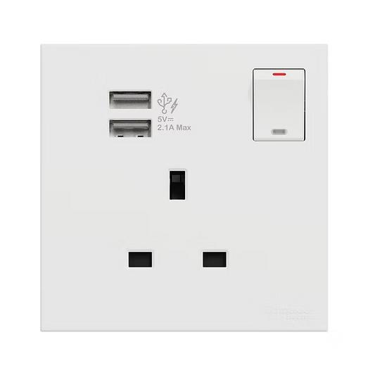 Schneider 奐然AvatarOn C  13A單位有掣插座連Type A USB