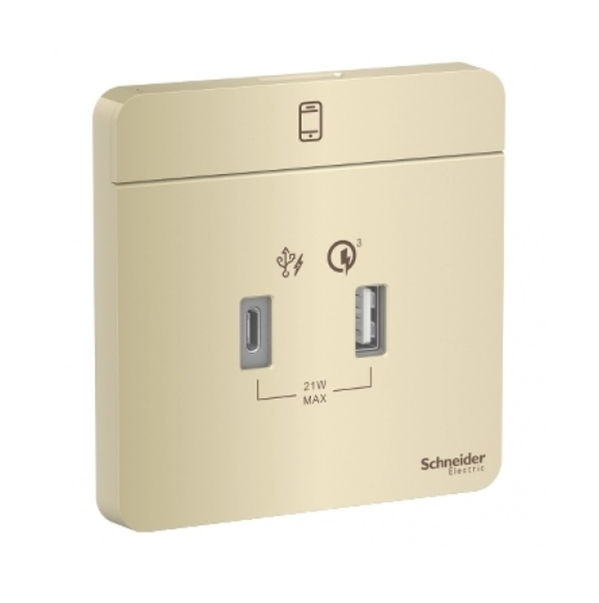 Schneider AvatarOn奐尚 單位21W A+C-PD+QC3.0 USB充電插座