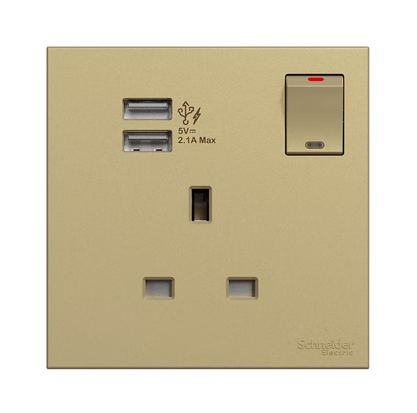 Schneider 奐然AvatarOn C  13A單位有掣插座連Type A USB