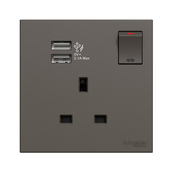 Schneider 奐然AvatarOn C  13A單位有掣插座連Type A USB