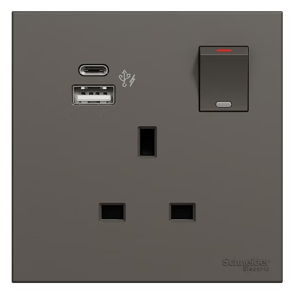 Schneider 奐然AvatarOn C  13A單位有掣插座連Type A+C USB