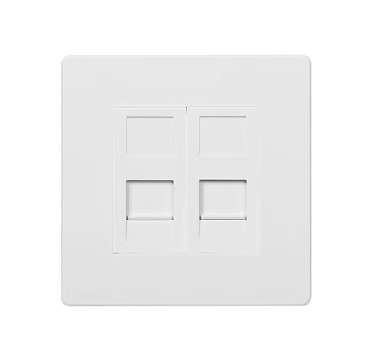 MK Aria 雅緻系列 兩位電話RJ11/電腦RJ45面板(3類&UTP超5類)