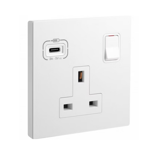 Legrand Galion逸景  單位13A蘇面帶開關連USB-Type C