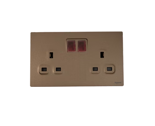 Legrand Mallia Senses  13A 兩位帶開關連指示燈插座