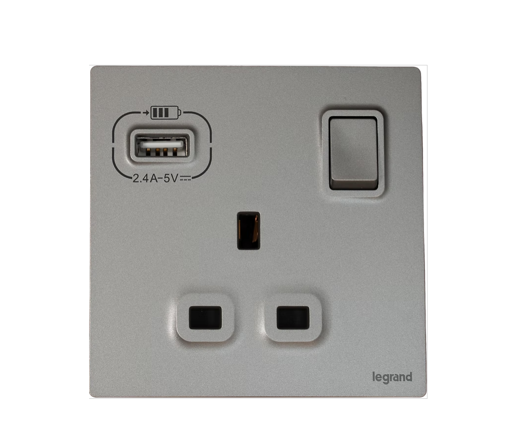 Legrand Mallia Senses  13A單蘇有掣連Type A USB 插座