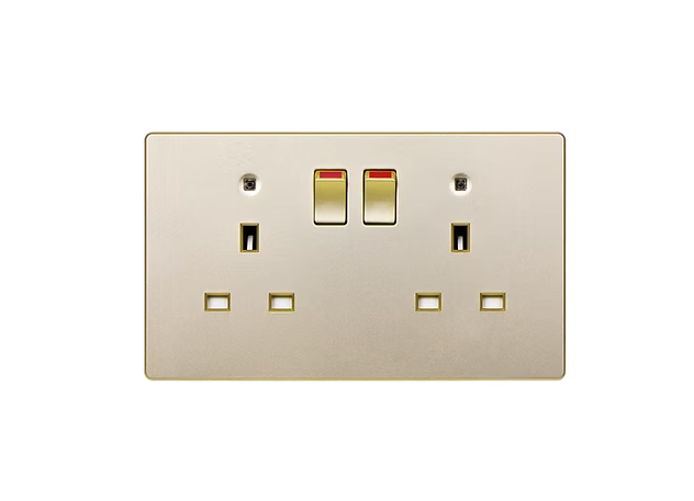 MK Aria 雅緻系列 兩位13A插座帶開關連LED燈