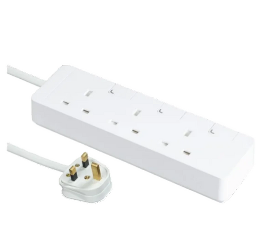 施耐德 3位 13A 連獨立開關拖板 _白色