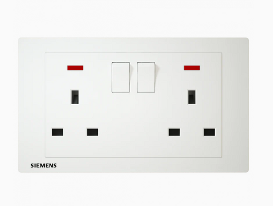 西門子 DELTA®relfa 13A 有燈雙位開關插座