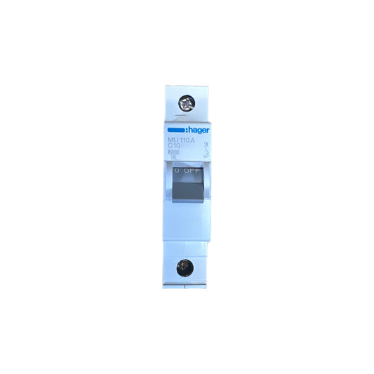 Hager MCB 1P 6kA C-6A to 32A  (C-Curve)