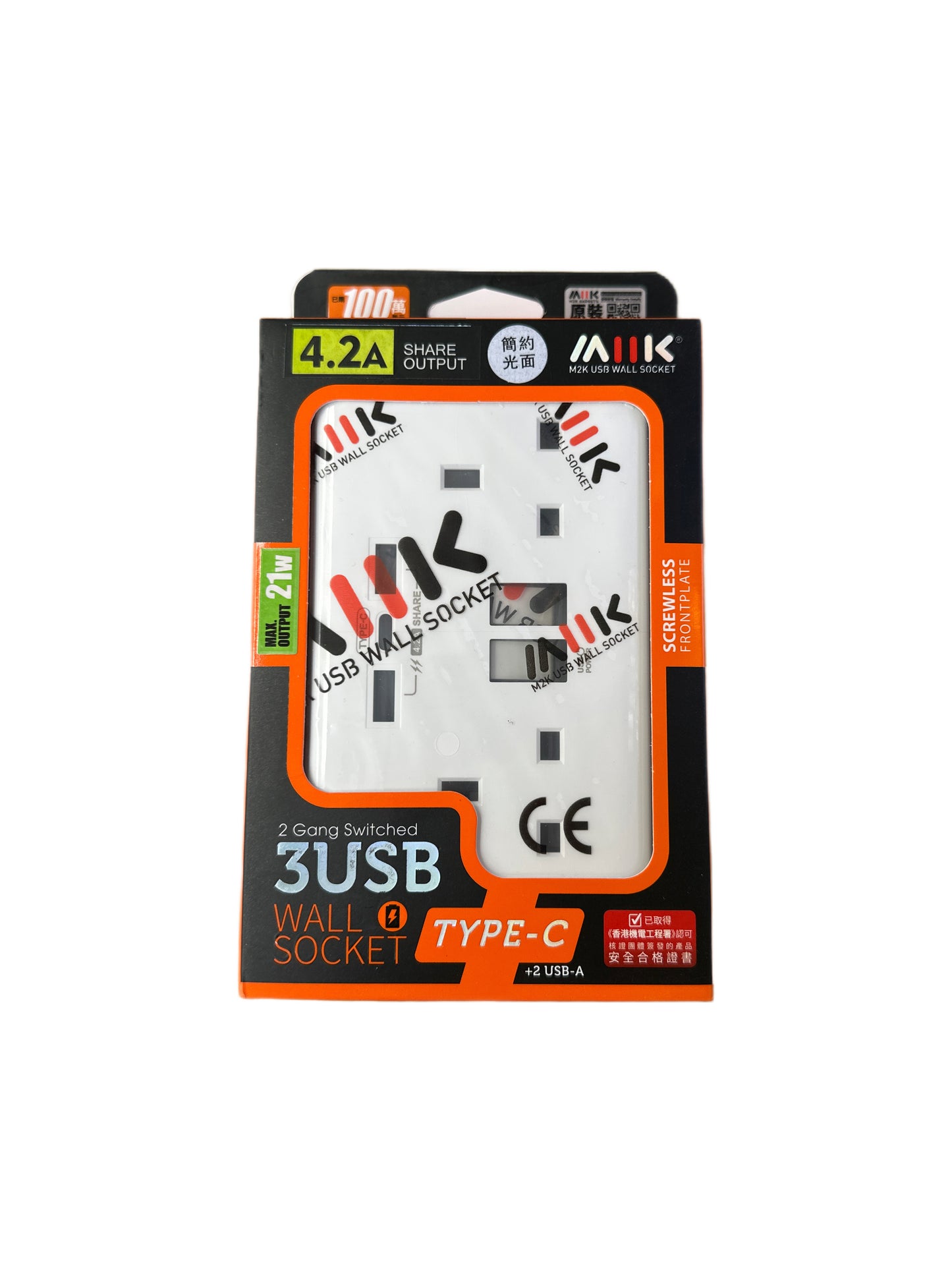 M2K 4.2A USB孖蘇 Type C+ USB-A