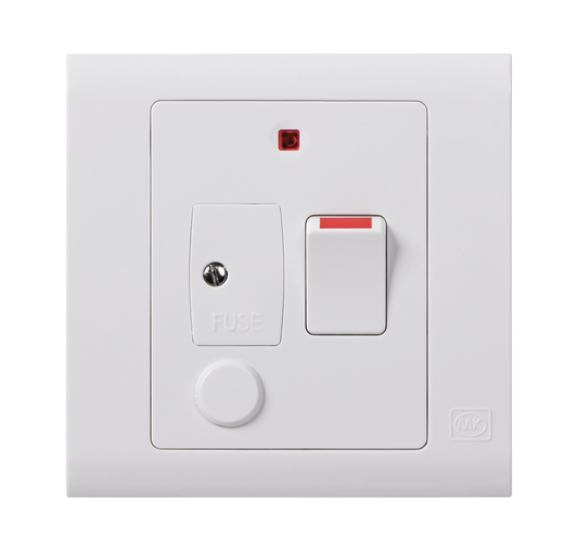 MK Essentials 意莎系列 13A 菲士蘇面帶開關連LED燈(面出線)