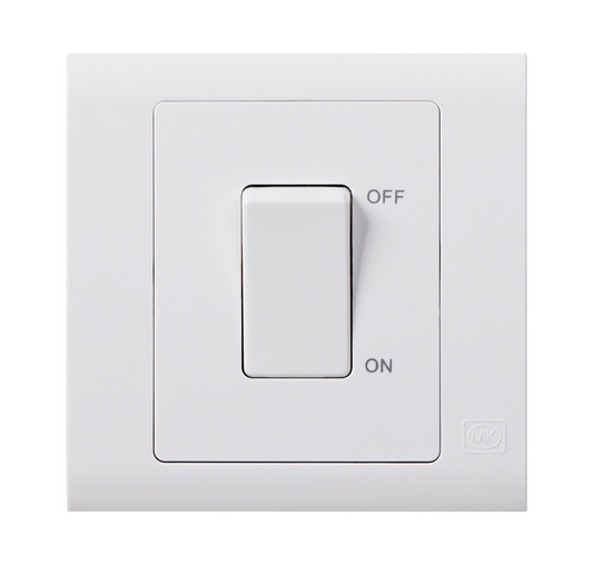 MK Essentials 意莎系列 45A 單位雙極開關 (白色制肉)